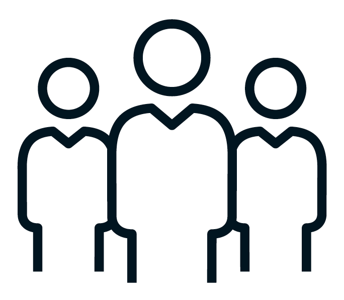 Icon showing one out of three people