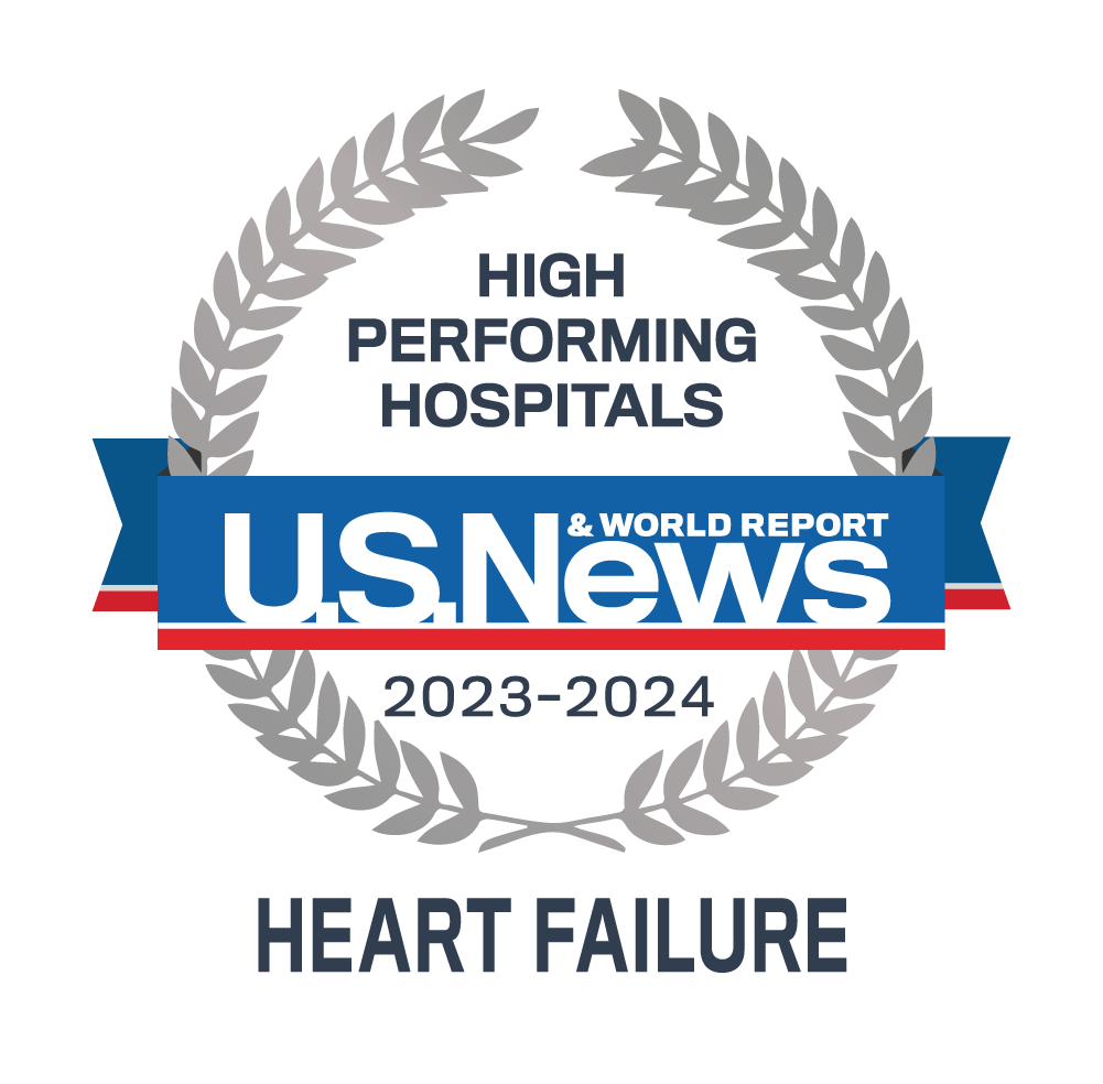 Emblema de insuficiencia cardíaca de alto rendimiento de US News & World Report