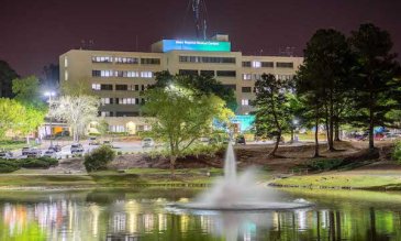 Front of Aiken Regional Medical Centers at night