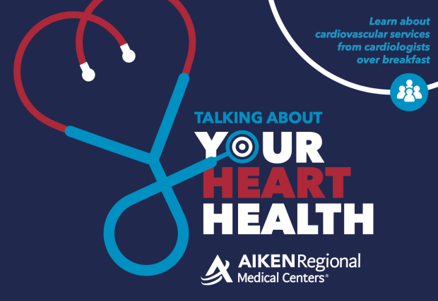Gráfico del evento Aiken Heart Series que dice "Tu corazón, tu salud"