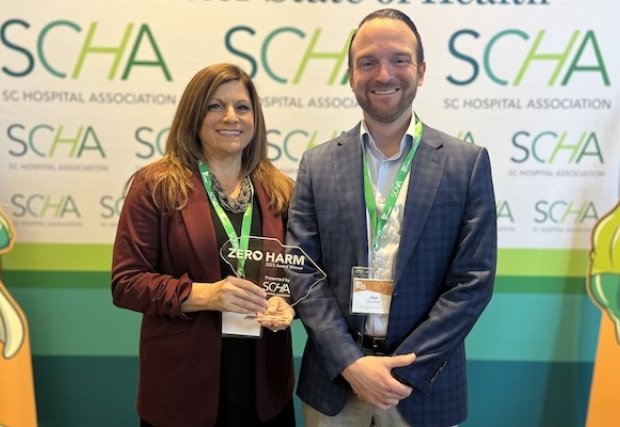 Lisa Reace, CPHRM, Administrative Director of Patient Safety and Risk Management, and Facility Compliance Officer, alongside Matt Merrifield, CEO