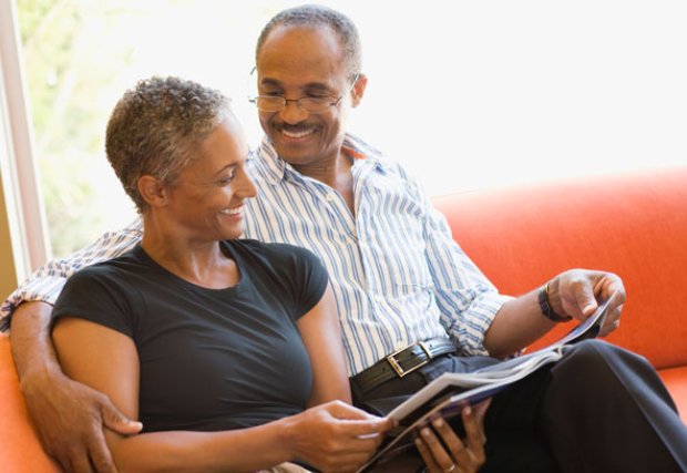 Senior couple reading