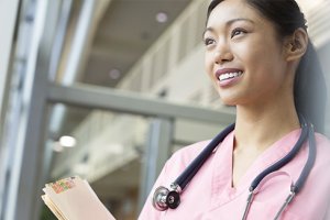 Female nurse smiling