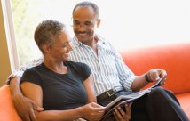 Senior couple reading